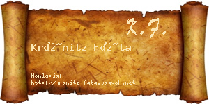 Kránitz Fáta névjegykártya